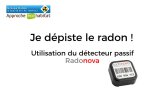 Je dépiste le radon - Utilisation du détecteur passif Radonova